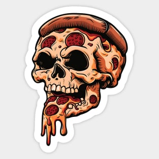 Pizza Skull Sticker